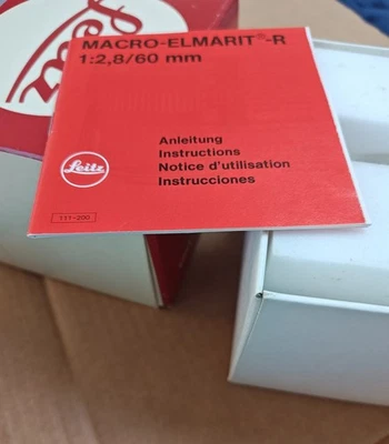 盒子 - Macro-Elmarit-R 1:2.8/60 毫米 11212 - 仅盒、泡沫插件和说明 — 第 1/4 张图片