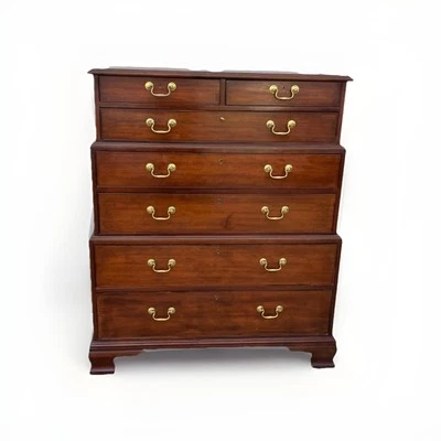 Gorgeous BAKER Historic Charleston Georgian Triple Stack Mahogany Highboy Chest - Image 1 of 4