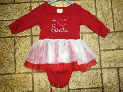 Vestido de Navidad para niña Baby Gear. I Love Santa. Talla 3-6 Mos. Lindo! Foto 1 de 4