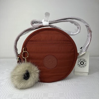 Bolso Bandolera Kipling Avaros Acolchado Círculo Rojo Toscano Mono June. Foto 1 de 4