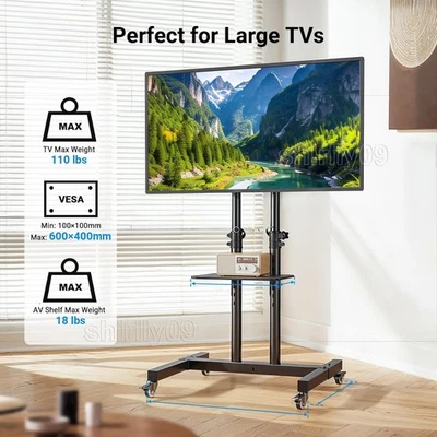 TV Ständer TV Standfuß TV Wagen mobil rollbar höhenverstellbar für LCD LED - Bild 1 von 4
