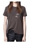 Zadig & Voltaire Azedi Strass Tee in Carbone. NWT. Size XS. Retail- $128