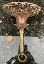 153mm FRENCH CEILING ROSE chandelier hook Copper BRASS VINTAGE old c1910 antique
