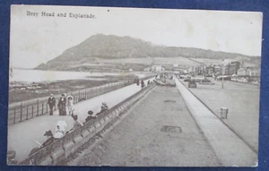 Tarjeta postal Ireland Bray Head & Esplanade 1910 usada Howth a EE. UU. - Imagen 1 de 2