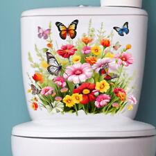 Butterfly Flower Toilet Seat Stickers Toilet Lid Decals Diy Removable Sticker ⭐η