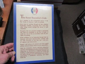 Scout Executive's Code Plaque 8 by 11 1/2 BM11 - Picture 1 of 1