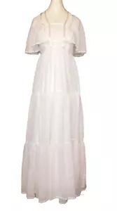 Vestido Jody T Vintage California Años 70 Talla 9 Blanco Boda Pradera Casa Núcleo - Imagen 1 de 11