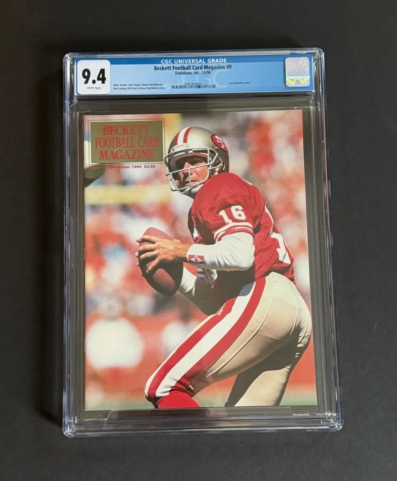 Joe Montana 1990 Beckett Football Card Magazine #2 CGC 9.4 NM+ - Image 1 of 3