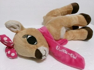 Sciarpa velluto rosa peluche Rudolph la renna naso rosso ragazza amica CLARICE 10" - Foto 1 di 11