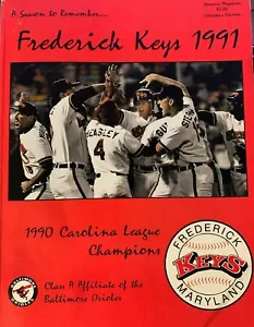 Programa Frederick Keys 1991 vintage de la Liga de Carolina - Imagen 1 de 1