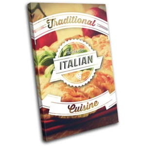 Italian Restaurant Typography Food Kitchen SINGLE CANVAS WALL ART Picture Print - Picture 1 of 1