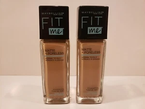 Maybelline~Lote de 2~Base líquida sin poros Fit Me mate+Fit Me con arcilla~#120 clásico - Imagen 1 de 1