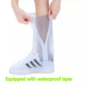 Impermeable Reutilizable Duradero Goma Bota de Lluvia Zapato Antideslizante Lluvia Zapatos Cubiertas - Imagen 1 de 5