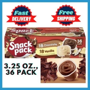 Snack Pack Budino Cioccolato e Vaniglia Varietà Pack (3,25 once, 36 confezioni) Spedizione gratuita - Foto 1 di 9