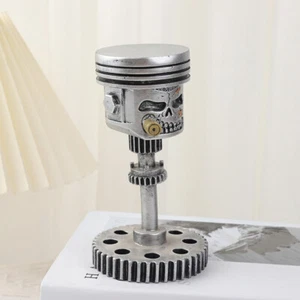 Office Home Decor Figurine Carving Piston Skull Face Skull Man Head Statue - Picture 1 of 6