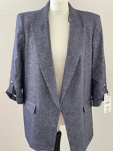 ZARA Blazer, Anzug, Sakko, Hosenanzug, Jacke, Gr. L, 3/4 Ärmel, blau, jeansblau - Bild 1 von 16