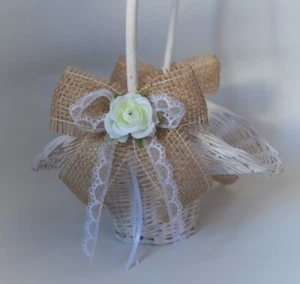 Streukörbchen weiß Hochzeit Blumenkinder SK0019 Vintage - Bild 1 von 1