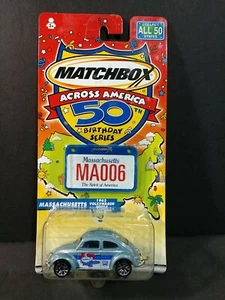 2001 Matchbox ACROSS AMERICA 50TH BIRTHDAY Massachusetts 1962 VOLKSWAGEN BEETLE - Picture 1 of 3
