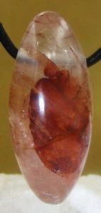 HÄMATIT QUARZ Hämatoid OLIVE Trommelstein gebohrt EDELSTEIN ANHÄNGER Nr.20 - Bild 1 von 2