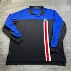 VINTAGE Ralph Lauren Polo Sport Shirt Mens 2XL XXL Blue Snap On Artic Challenge