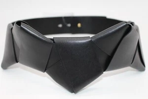 $750 Salvatore Ferragamo BLACK BRAIDED CALF Leather Belt Size 85 - Picture 1 of 8