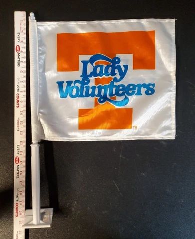 2 Vintage Tennessee Lady Volunteers Basketball Window Car Flag - 13¼ x 11½ Cover