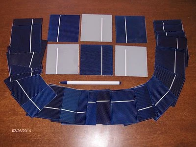40 células solares de 3" x 3", paneles solares .5V x 1.8A = 32 vatios hágalo usted mismo productos de células solares Foto 1 de 4