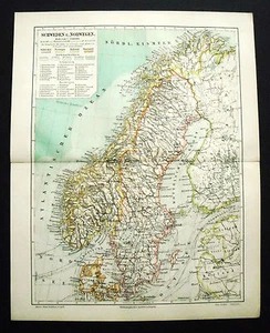 1897.Orig. Xilo-GeoTopografica_SVEZIA E NORVEGIA.FISICA - Imagen 1 de 1