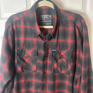 Dixxon Flannel Shirt Mens XL Black Red Plaid Snap On Tools Lumberjack Grunge - Picture 1 of 10