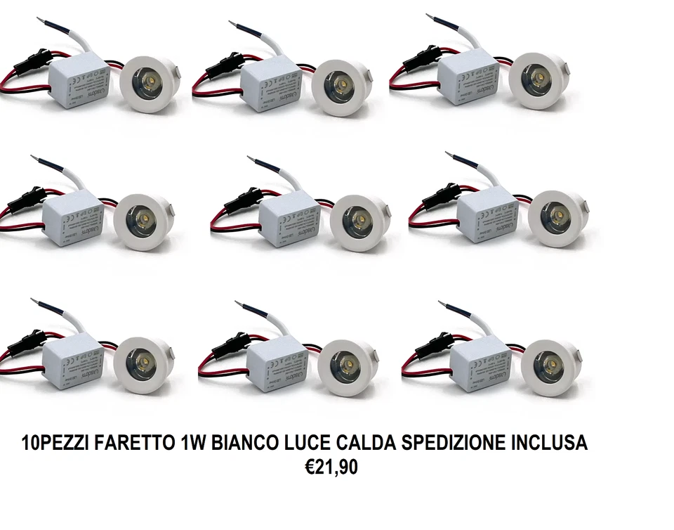 10 FARETTO LED 1W PUNTO LUCE SEGNAPASSO AD INCASSO SCALE LUCE BIANCA FREDDA 220V - Immagine 1 di 1