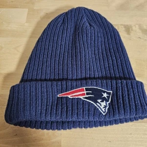 New England Patriots Winter Hat Beanie Cap - Navy Blue - Preowned - Picture 1 of 5