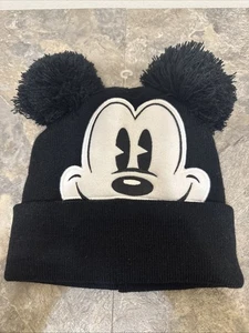 Disney Mickey Mouse Toddler Youth Beanie Hat Knit Fuzzy Ears NWT - Picture 1 of 6