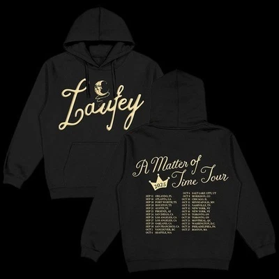 Laufey Merch Store A Matter Of Time Tour 2025 2 Sided Hoodie or Sweatshirt - Image 1 of 3