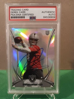 Derek Carr Autograph 2014 Topps Chrome Rookie Card RC Auto PSA Authenticated  - Image 1 of 2