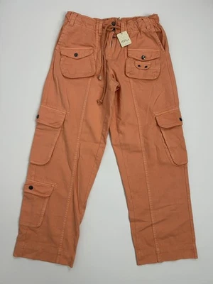 Pantalones cargo RARO Free People talla pequeña pomelo Seltzer Papaya Tahití nuevos con etiquetas Foto 1 de 4