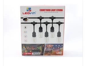 Catena Luminosa Esterno 10 mt metri E27 IP65 Gazebo Giardino Portalampada Luci - Photo 1/4