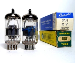 Matched PAIR NOS Philips Heerlen A-Frame Dimple Getter 6DJ8 ECC88 Preamp Tubes - Picture 1 of 3