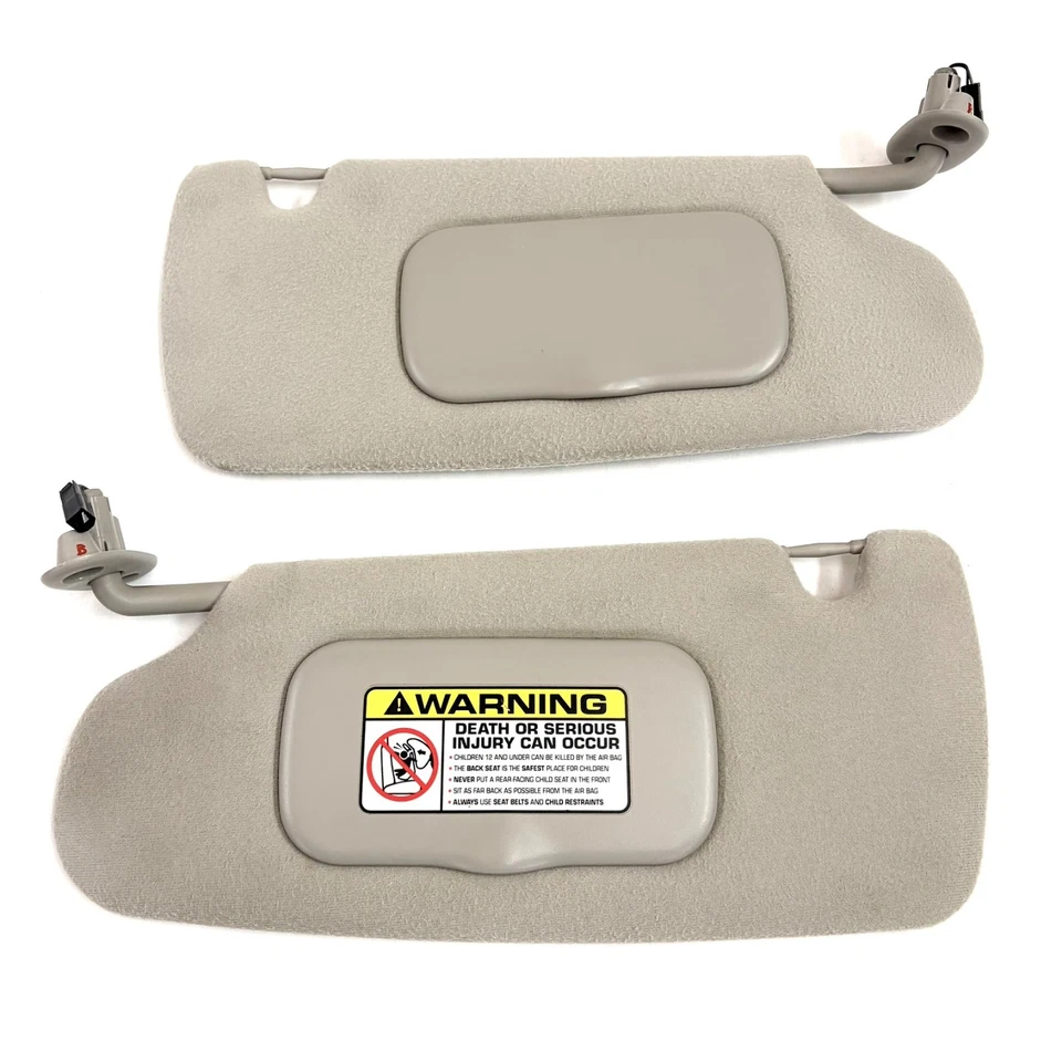 2001-2003 Dodge Durango Sun Visors OEM Pair Passenger Driver Gray W/ Lights - Image 1 of 3