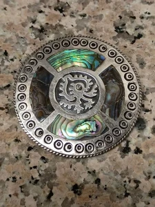 Vintage TAXCO signierte PL Sterling Silber 925 Feuervogel Abalone Brosche Anstecknadel Anhänger  - Bild 1 von 10