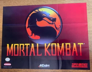 Vintage Super Nintendo Mortal Kombat 1 Spiel NUR POSTER - SNES - Bild 1 von 3