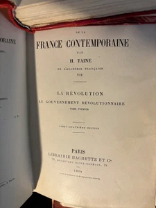 LES ORIGINES DE LA FRANCE CONTEMPORAINE von HYPPOLITE TAINE 1904 - Bild 1 von 14