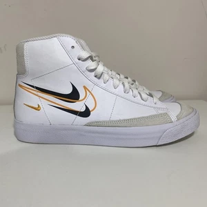 Nike Blazer Mid '77 GS “Multi Swoosh” White Black Kumquat DV7142-100 Size 7Y - Picture 1 of 10