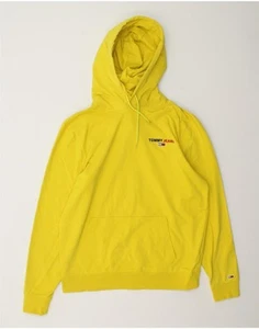 TOMMY HILFIGER Mens Hoodie Jumper XL Yellow Cotton BT09 - Picture 1 of 3