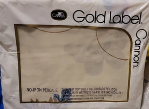 NOS Vintage Cannon Gold Label Retro Twin Flat Top Sheet Butterfly Florals - Picture 1 of 6