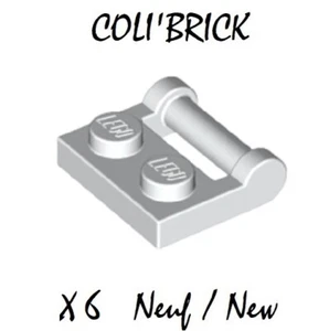 Lego 48336 - 6x Plaque / Plate, modified 1x2 with handle - Blanc / White - NEUF - Foto 1 di 1