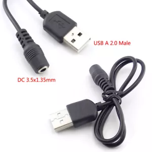 USB A 2.0 Male Jack to 3.5mm 1.35mm plug DC female extension Cable Adapter Cords - Picture 1 of 7