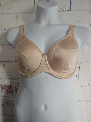 Breezies Beige Underwire Bra size 36DD Wide Adj. Straps 2-ply Interior Sling - Image 1 of 4
