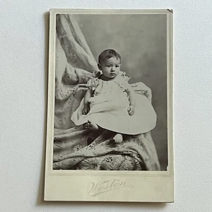 Antique Cabinet Card Photograph Adorable Sweet Baby Hidden Mother - Picture 1 of 9