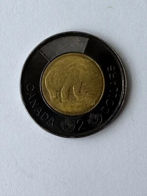 COLLECTABLE 2022 CANADA Reign of Queen ELIZABETH II $ 2 Black Ring Coin - Image 1 of 2