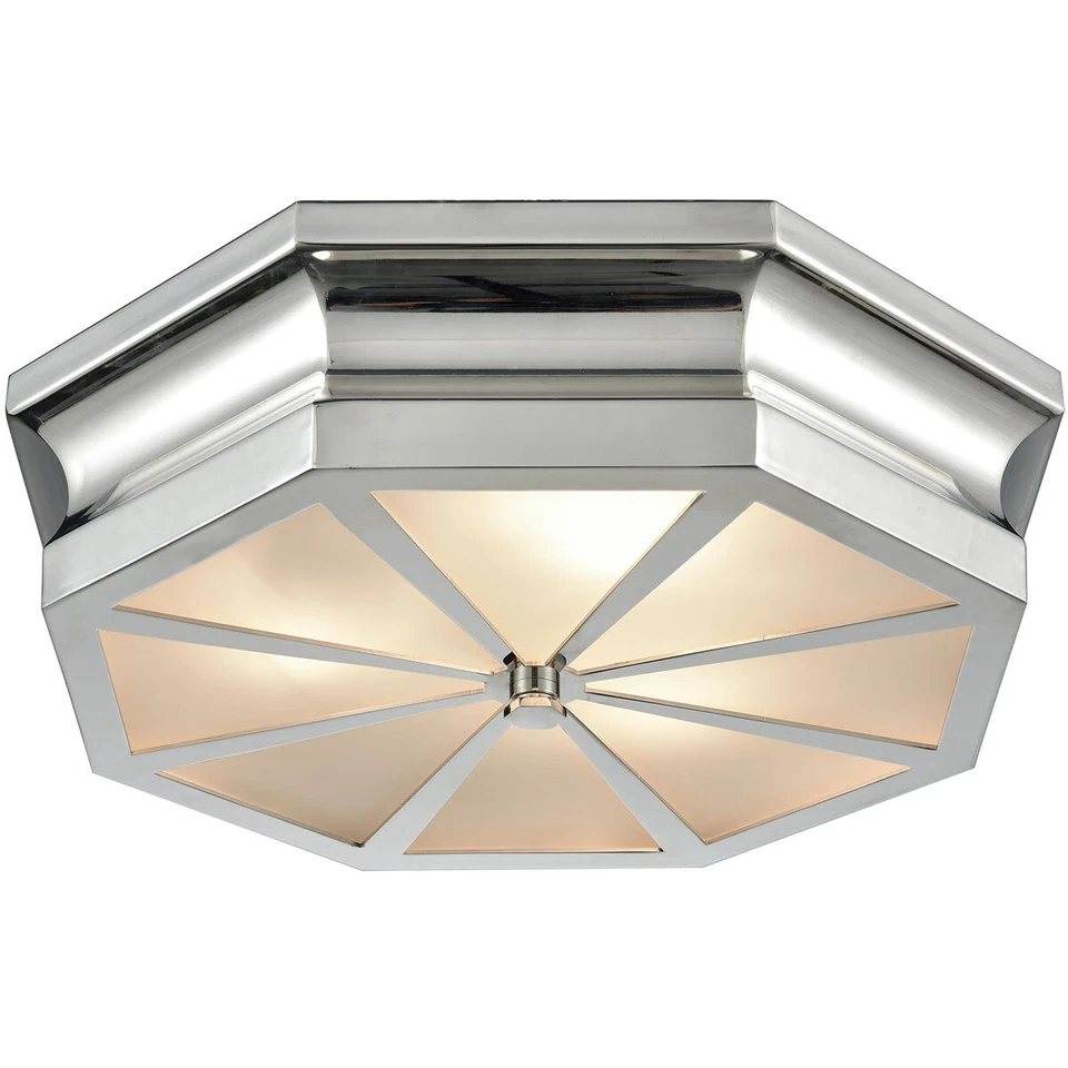 WINDSOR 3LT 16" POLISHED NICKEL FLUSH MOUNT - Image 1 of 1